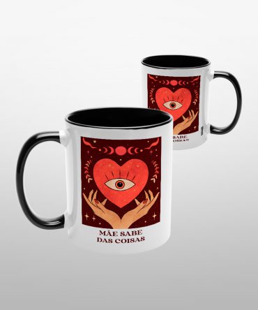 Caneca Alça Colorida<br>Mãe sabe das coisas