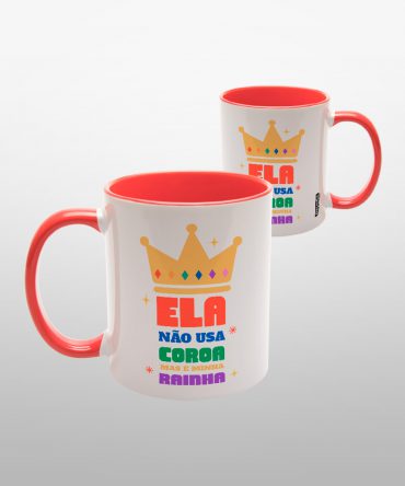 Caneca Alça Colorida<br>Minha rainha
