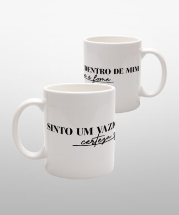 Caneca Branca<br>Sinto um vazio