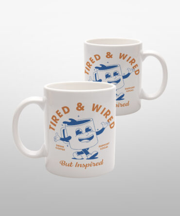 Caneca Branca<br>Tired & Wired