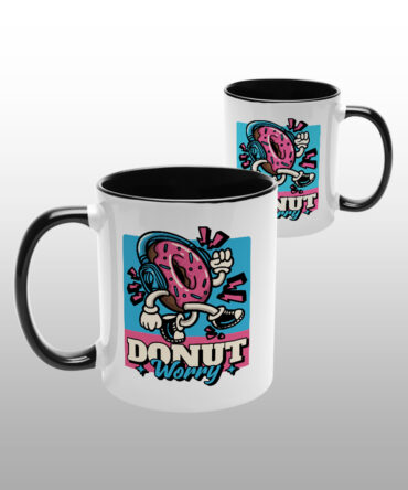 Caneca Alça Colorida <br>Donut worry